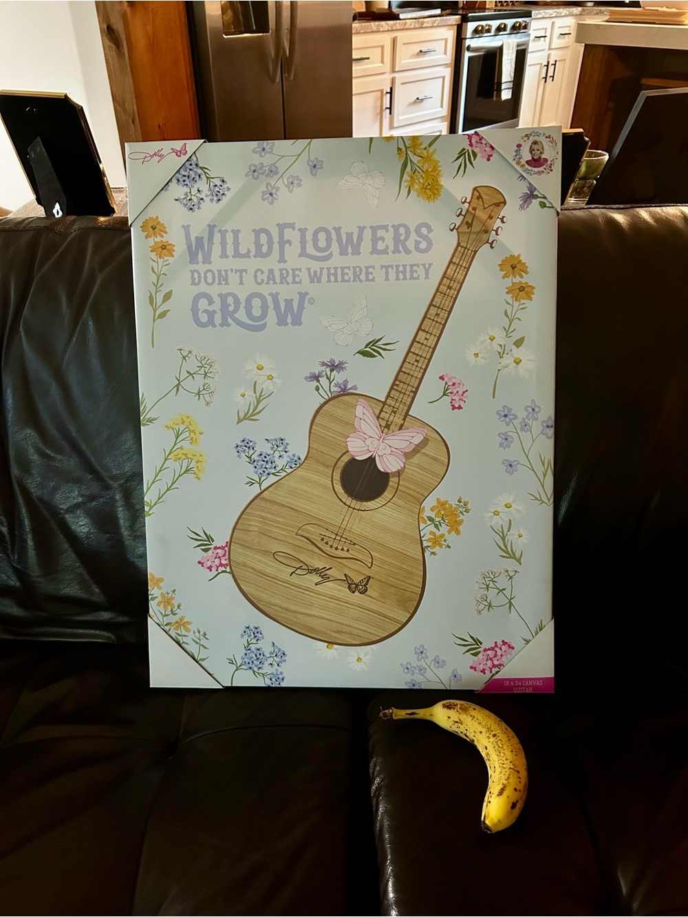 Dolly Parton’s Wildflowers Guitar Wall Art - Pastel Floral
